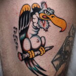 Пример рисунка татуировки птица Гриф 13.12.2020 №166 -tattoo vulture- tatufoto.com