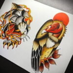 Пример рисунка татуировки птица Гриф 13.12.2020 №236 -tattoo vulture- tatufoto.com