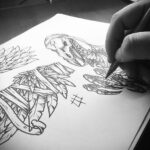 Пример рисунка татуировки птица Гриф 13.12.2020 №250 -tattoo vulture- tatufoto.com