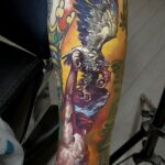 Пример рисунка татуировки птица Гриф 13.12.2020 №251 -tattoo vulture- tatufoto.com