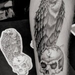 Пример рисунка татуировки птица Гриф 13.12.2020 №259 -tattoo vulture- tatufoto.com