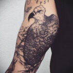 Пример рисунка татуировки птица Гриф 13.12.2020 №285 -tattoo vulture- tatufoto.com