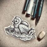Пример рисунка татуировки птица Гриф 13.12.2020 №295 -tattoo vulture- tatufoto.com