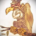 Пример рисунка татуировки птица Гриф 13.12.2020 №329 -tattoo vulture- tatufoto.com