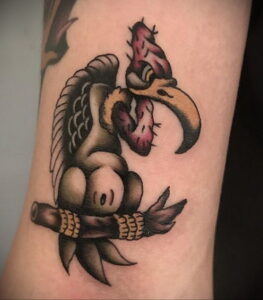 Пример рисунка татуировки птица Гриф 13.12.2020 №342 -tattoo vulture- tatufoto.com
