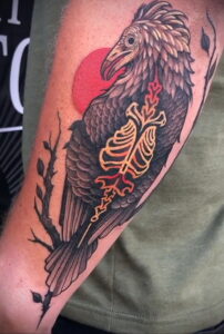 Пример рисунка татуировки птица Гриф 13.12.2020 №345 -tattoo vulture- tatufoto.com