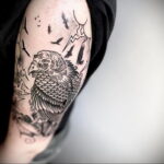Пример рисунка татуировки птица Гриф 13.12.2020 №348 -tattoo vulture- tatufoto.com