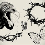 Пример рисунка татуировки птица Гриф 13.12.2020 №365 -tattoo vulture- tatufoto.com