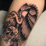 Пример рисунка татуировки птица Гриф 13.12.2020 №372 -tattoo vulture- tatufoto.com