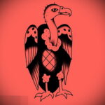 Пример рисунка татуировки птица Гриф 13.12.2020 №373 -tattoo vulture- tatufoto.com