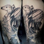 Пример рисунка татуировки птица Гриф 13.12.2020 №383 -tattoo vulture- tatufoto.com