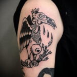 Пример рисунка татуировки птица Гриф 13.12.2020 №399 -tattoo vulture- tatufoto.com