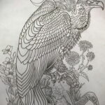 Пример рисунка татуировки птица Гриф 13.12.2020 №402 -tattoo vulture- tatufoto.com