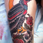 Пример рисунка татуировки птица Гриф 13.12.2020 №420 -tattoo vulture- tatufoto.com