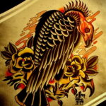 Пример рисунка татуировки птица Гриф 13.12.2020 №422 -tattoo vulture- tatufoto.com