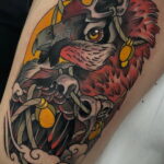 Пример рисунка татуировки птица Гриф 13.12.2020 №430 -tattoo vulture- tatufoto.com