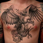 Пример рисунка татуировки птица Гриф 13.12.2020 №437 -tattoo vulture- tatufoto.com