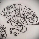 Пример рисунка татуировки с веером 13.12.2020 №007 -fan tattoo- tatufoto.com