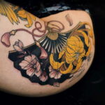 Пример рисунка татуировки с веером 13.12.2020 №014 -fan tattoo- tatufoto.com