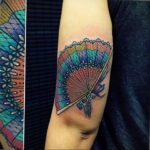 Пример рисунка татуировки с веером 13.12.2020 №017 -fan tattoo- tatufoto.com
