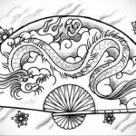 Пример рисунка татуировки с веером 13.12.2020 №019 -fan tattoo- tatufoto.com