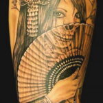 Пример рисунка татуировки с веером 13.12.2020 №029 -fan tattoo- tatufoto.com