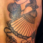 Пример рисунка татуировки с веером 13.12.2020 №038 -fan tattoo- tatufoto.com