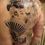 Пример рисунка татуировки с веером 13.12.2020 №048 -fan tattoo- tatufoto.com