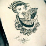 Пример рисунка татуировки с веером 13.12.2020 №049 -fan tattoo- tatufoto.com