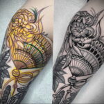 Пример рисунка татуировки с веером 13.12.2020 №053 -fan tattoo- tatufoto.com