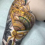 Пример рисунка татуировки с веером 13.12.2020 №054 -fan tattoo- tatufoto.com