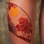 Пример рисунка татуировки с веером 13.12.2020 №056 -fan tattoo- tatufoto.com