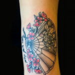 Пример рисунка татуировки с веером 13.12.2020 №063 -fan tattoo- tatufoto.com