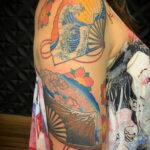 Пример рисунка татуировки с веером 13.12.2020 №078 -fan tattoo- tatufoto.com