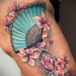 Пример рисунка татуировки с веером 13.12.2020 №094 -fan tattoo- tatufoto.com