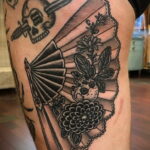 Пример рисунка татуировки с веером 13.12.2020 №099 -fan tattoo- tatufoto.com