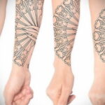 Пример рисунка татуировки с веером 13.12.2020 №112 -fan tattoo- tatufoto.com