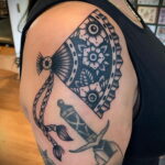 Пример рисунка татуировки с веером 13.12.2020 №153 -fan tattoo- tatufoto.com