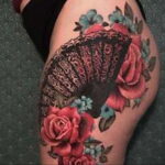 Пример рисунка татуировки с веером 13.12.2020 №167 -fan tattoo- tatufoto.com