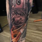 Рисунок татуировки на тему денег 01.12.2020 №006 -money tattoo- tatufoto.com