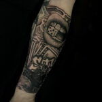 Рисунок татуировки на тему денег 01.12.2020 №029 -money tattoo- tatufoto.com