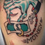 Рисунок татуировки на тему денег 01.12.2020 №058 -money tattoo- tatufoto.com