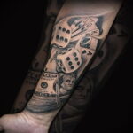Рисунок татуировки на тему денег 01.12.2020 №059 -money tattoo- tatufoto.com