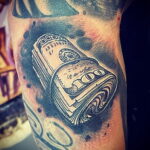 Рисунок татуировки на тему денег 01.12.2020 №064 -money tattoo- tatufoto.com