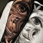 Рисунок татуировки на тему денег 01.12.2020 №083 -money tattoo- tatufoto.com