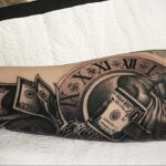 Рисунок татуировки на тему денег 03.12.2020 №020 -money tattoo- tatufoto.com