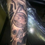 Рисунок татуировки на тему денег 03.12.2020 №041 -money tattoo- tatufoto.com
