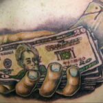 Рисунок татуировки на тему денег 03.12.2020 №080 -money tattoo- tatufoto.com