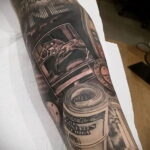Рисунок татуировки на тему денег 03.12.2020 №093 -money tattoo- tatufoto.com