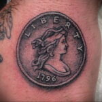 Рисунок татуировки на тему монетки 03.12.2020 №010 -money tattoo- tatufoto.com